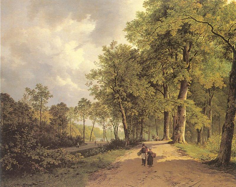 Barend Cornelis Koekkoek View of a Park France oil painting art